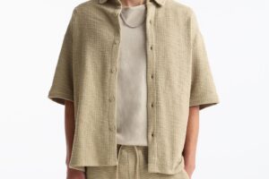 SHORT SLEEVE TEXTURED SHIRT